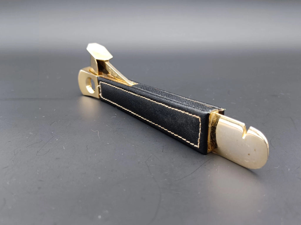 Solingen Cigar Cutter - Black Leather - Made In Germany - AG14-0946