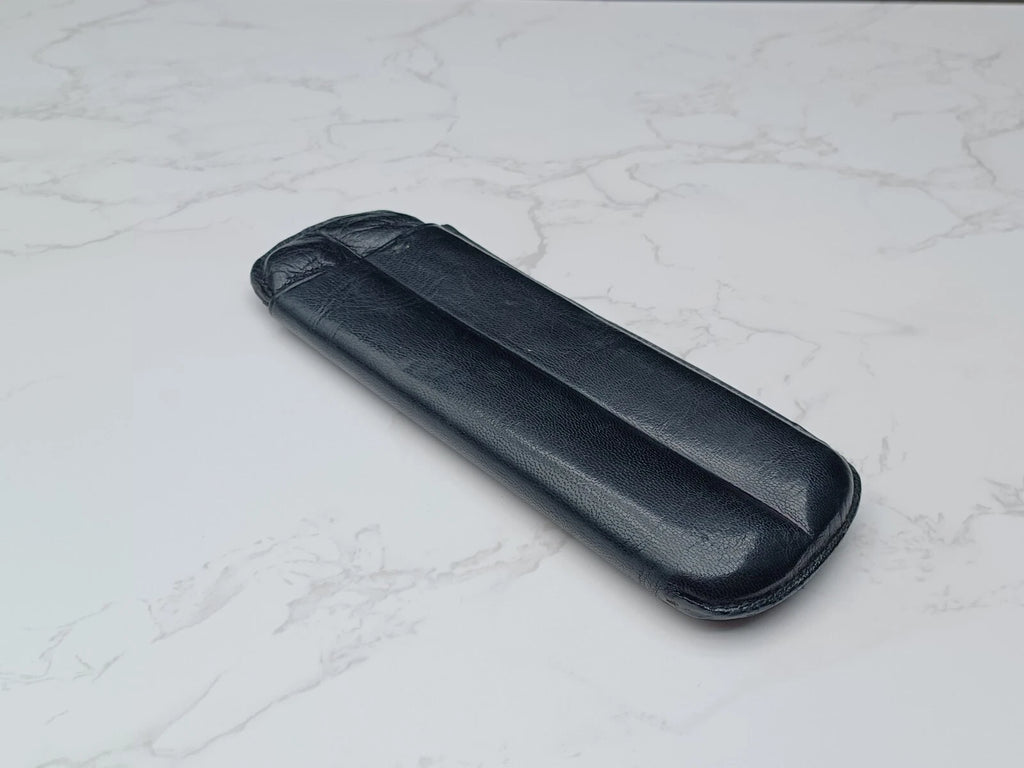 Nice vintage cigar case - Black leather - AM10-1581