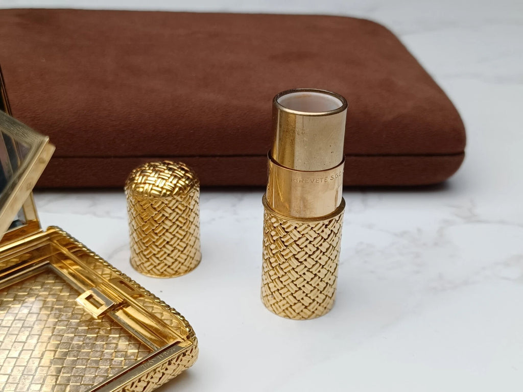 Rare Van Cleef & Arpels Powder Compact & Lipstick Case - 18K Gold - 0913CO BD08