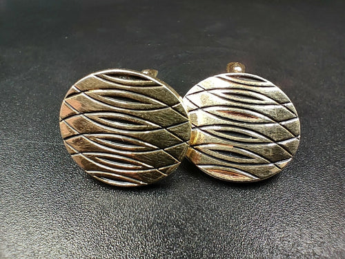 Vintage Manschettenknöpfe - Goldfarbenes Metall - Zeremonie - 0107ED - AH06