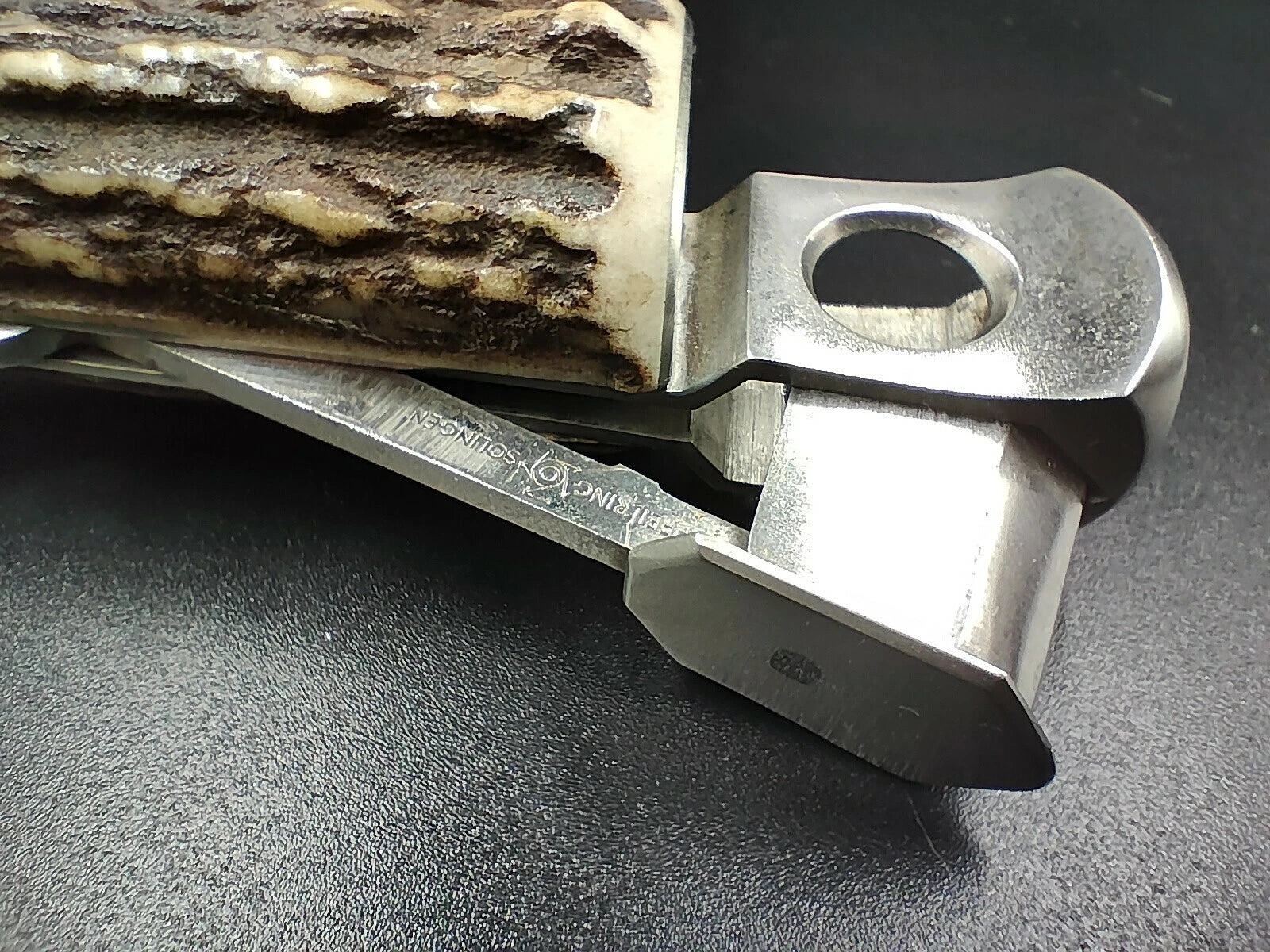 Nice SOLINGEN " Donatus " - Table Cigar Cutter - Horn - 0796CO XL