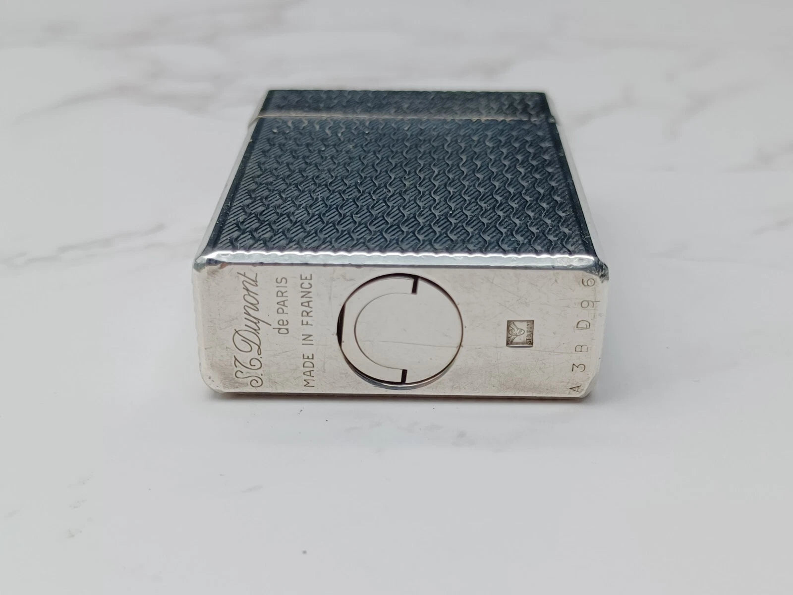 NICE S.T. DUPONT Line 1 / L1 BR Gas Lighter - Silver plated - Serviced-AC03-1763