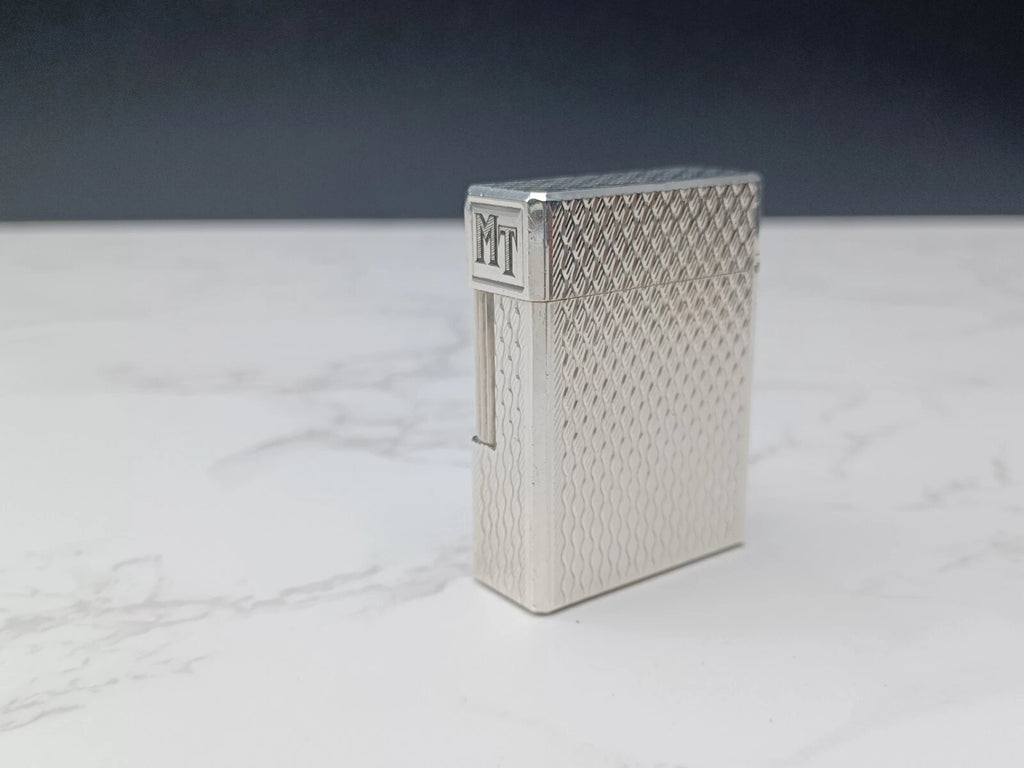 NICE S.T. DUPONT Line 1 / L1 BR Gas Lighter - Silver plated - Serviced-AC03-1763