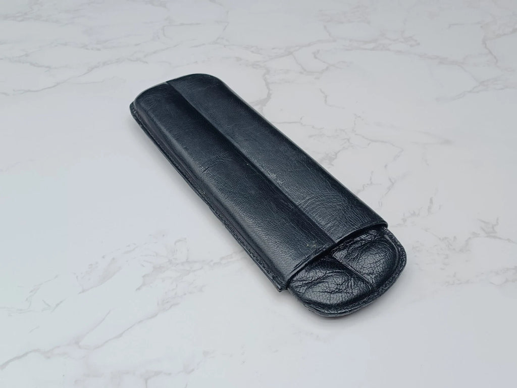 Nice vintage cigar case - Black leather - AM10-1581