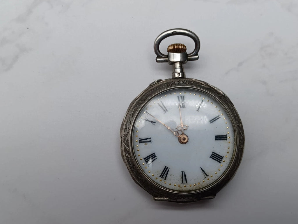 Antike vergoldete Taschenuhr aus massivem Silber