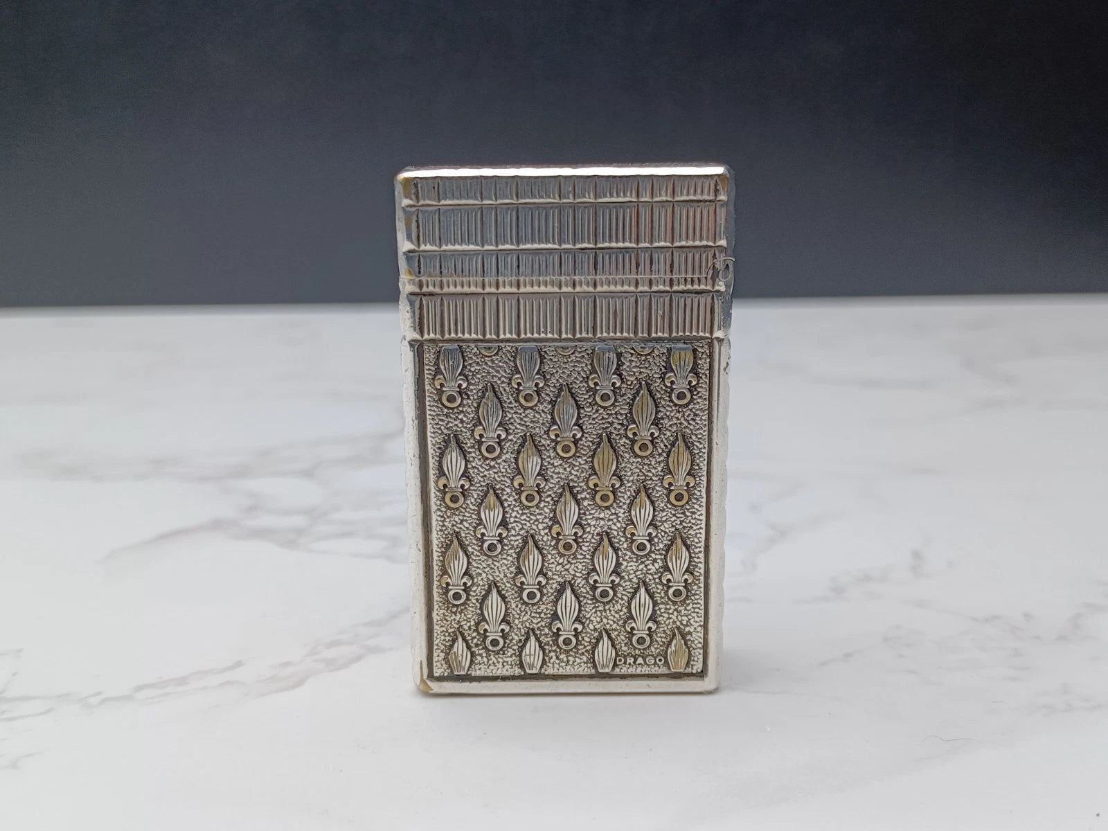 RARE S.T. DUPONT L1 BR DRAGO - Gas Lighter - Line 1 BR -Silver Plated -AG02-1794