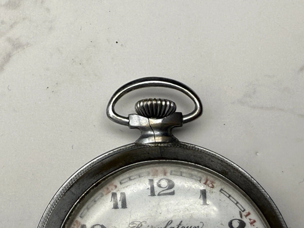 Schöne Chronometer-Taschenuhr - Stahl - Hergestellt in Frankreich - Funktioniert nicht -AF08-1675