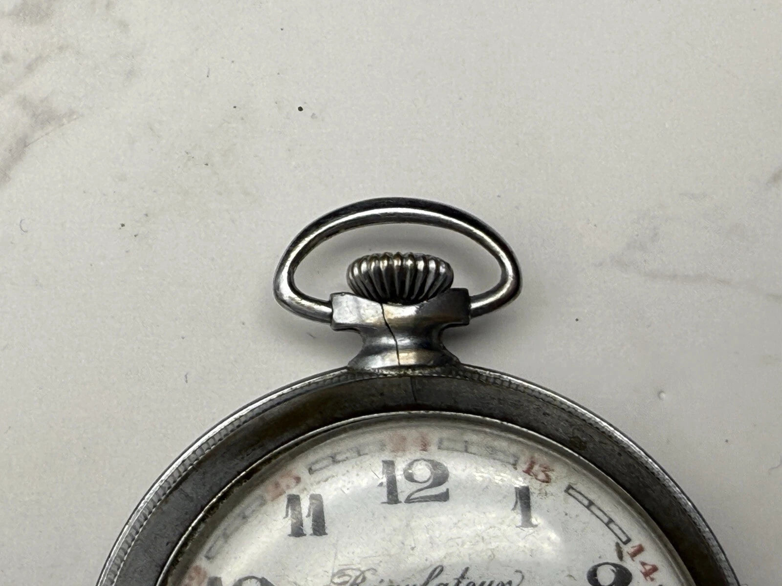 Schöne Chronometer-Taschenuhr - Stahl - Hergestellt in Frankreich - Funktioniert nicht -AF08-1675