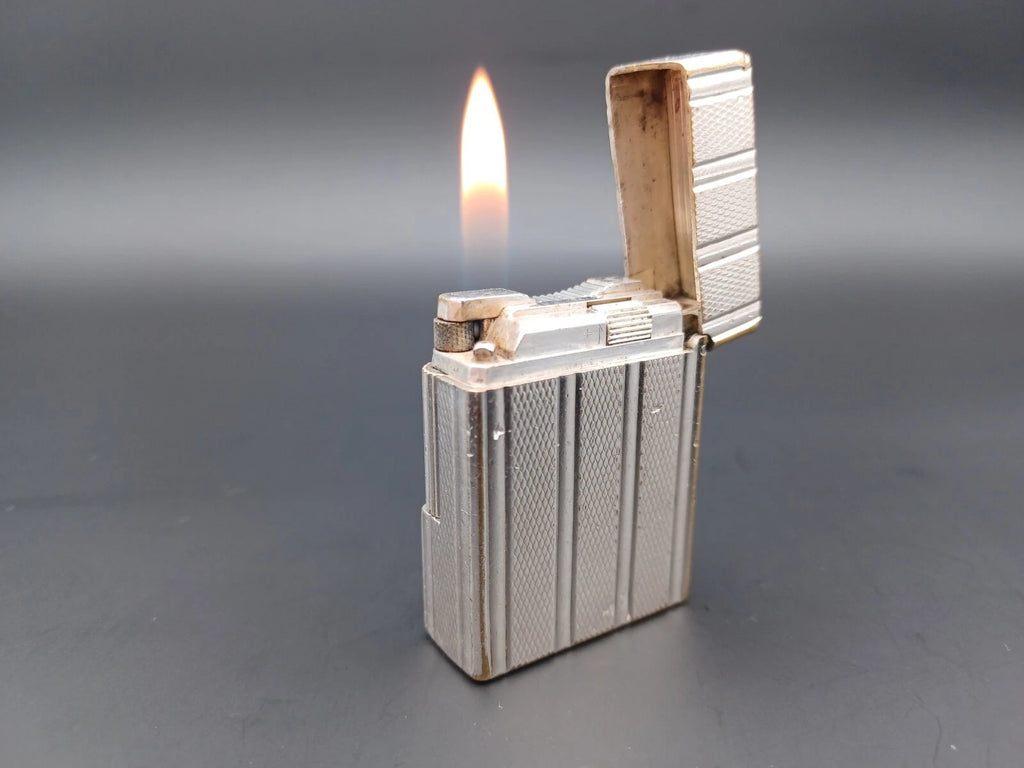 S.T. Dupont Line 1 BR Gas Lighter - Silver plated - Made In France - BA03-1466