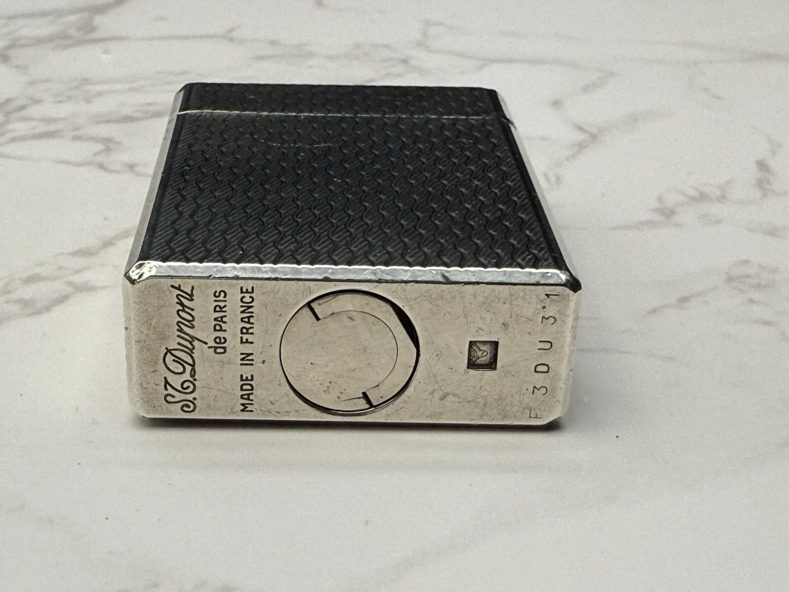 NICE S.T. DUPONT Line 1 / L1 BR Gas Lighter - Silver plated - Serviced-AL01-0845