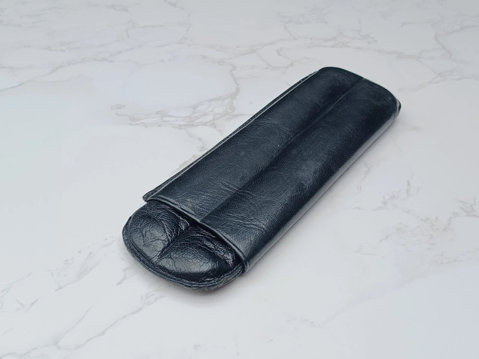 Nice vintage cigar case - Black leather - AM10-1581