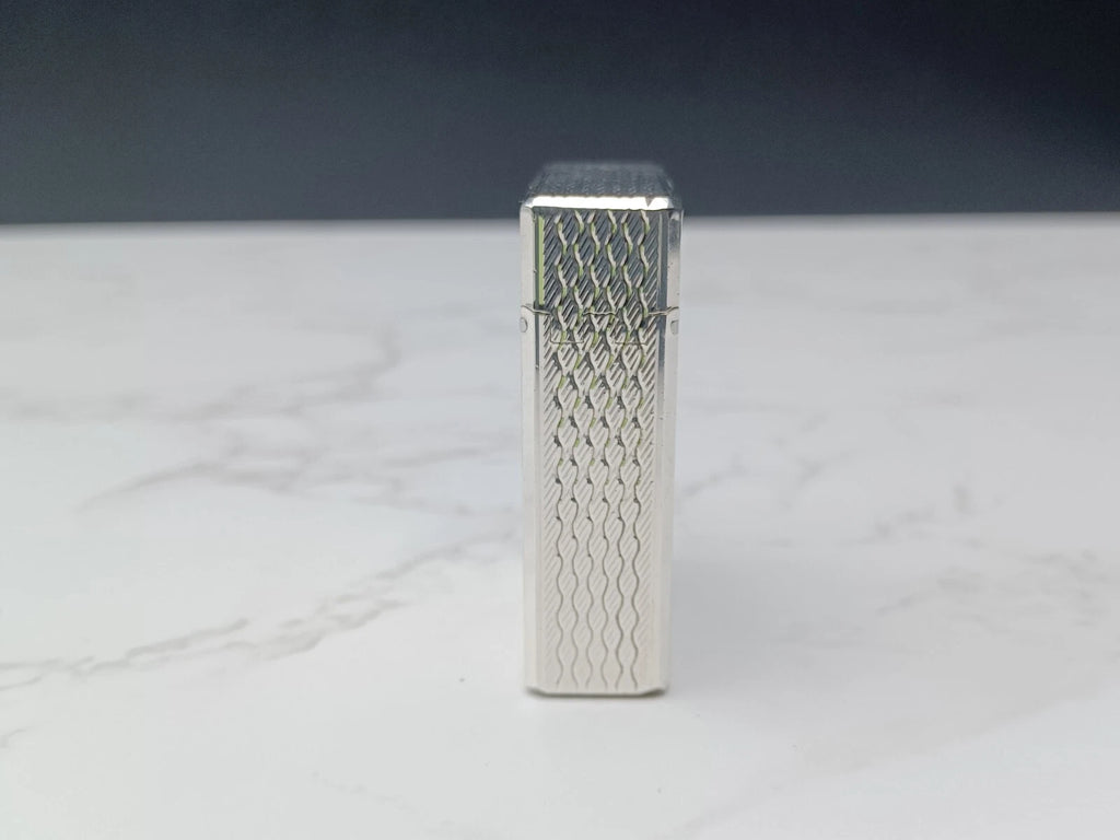 NICE S.T. DUPONT Line 1 / L1 BR Gas Lighter - Silver plated - Serviced-AC03-1763