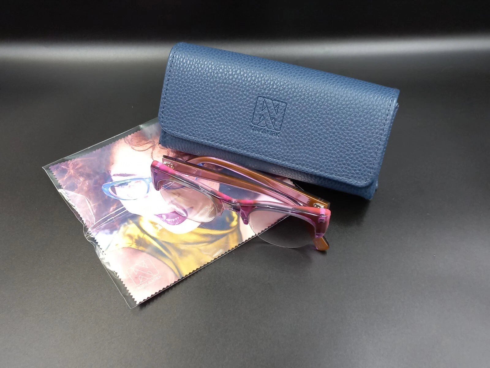 Nice KIRK & KIRK " Jenny " Pink Purple Sunglasses - With Case - New Old Stock ED