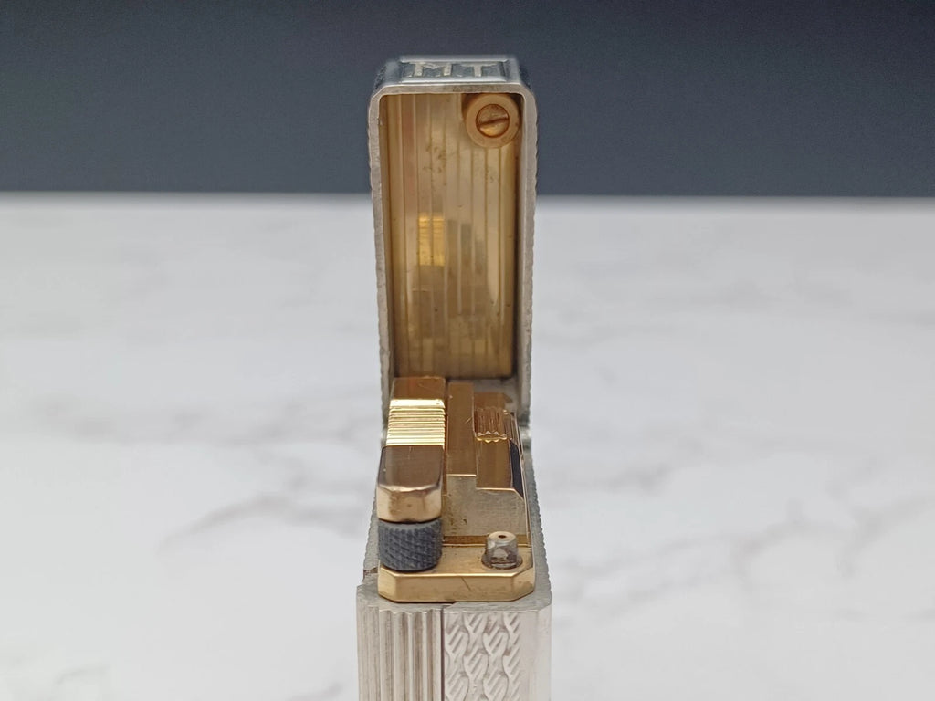 NICE S.T. DUPONT Line 1 / L1 BR Gas Lighter - Silver plated - Serviced-AC03-1763