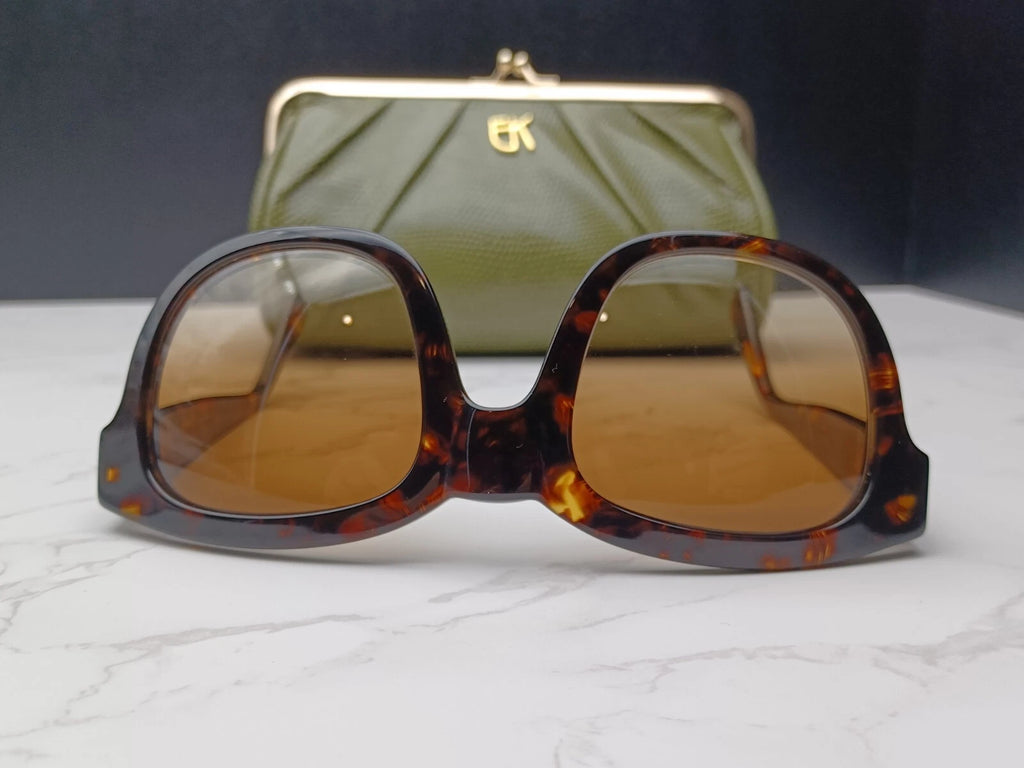 EMMANUELLE KHANH " VINTAGE " EK5051 - Brown Scale Sunglasses -New - Old Stock