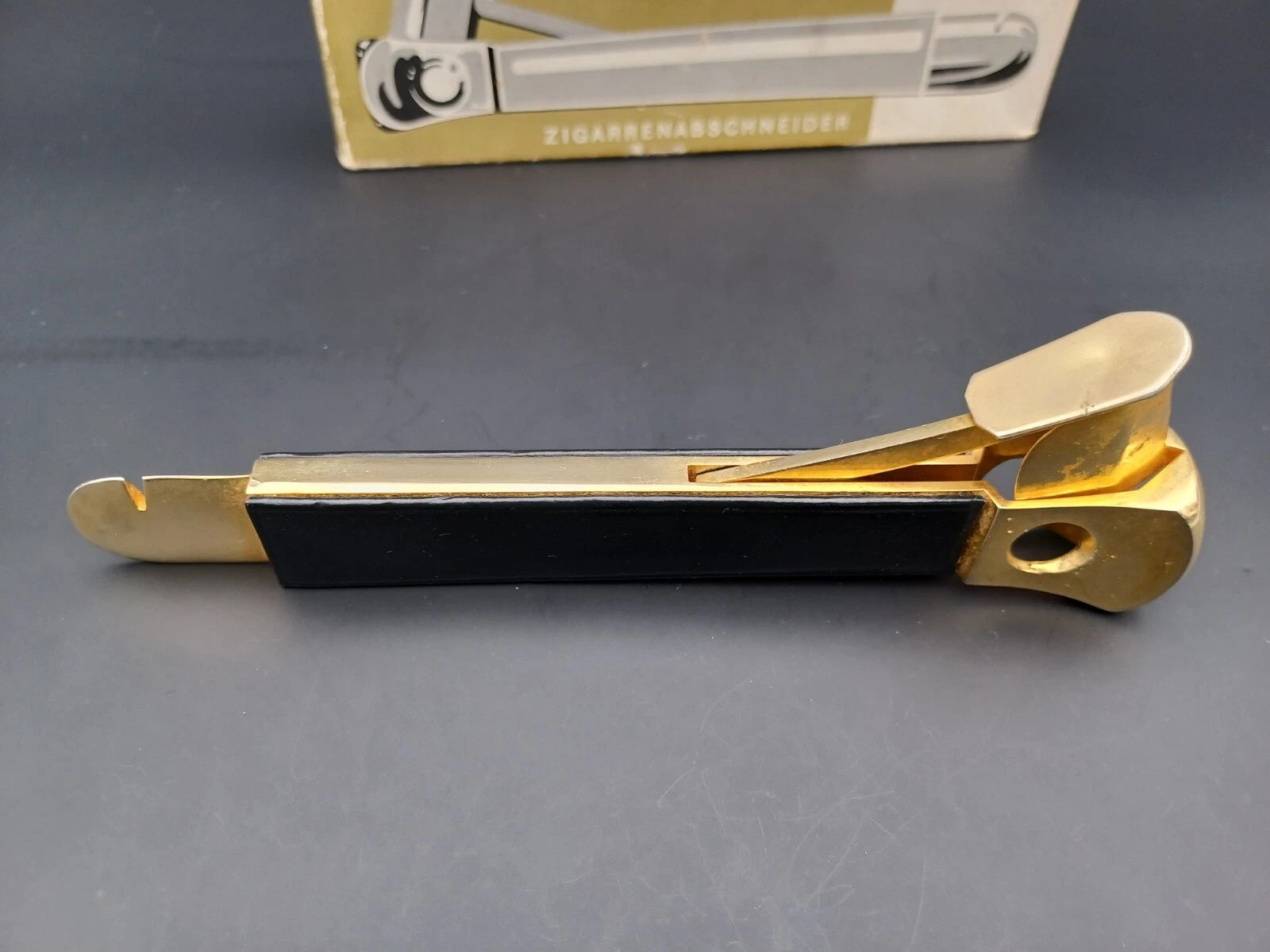 Solingen Cigar Cutter With Box - Black Leather - Made In Germany - BB15-0945