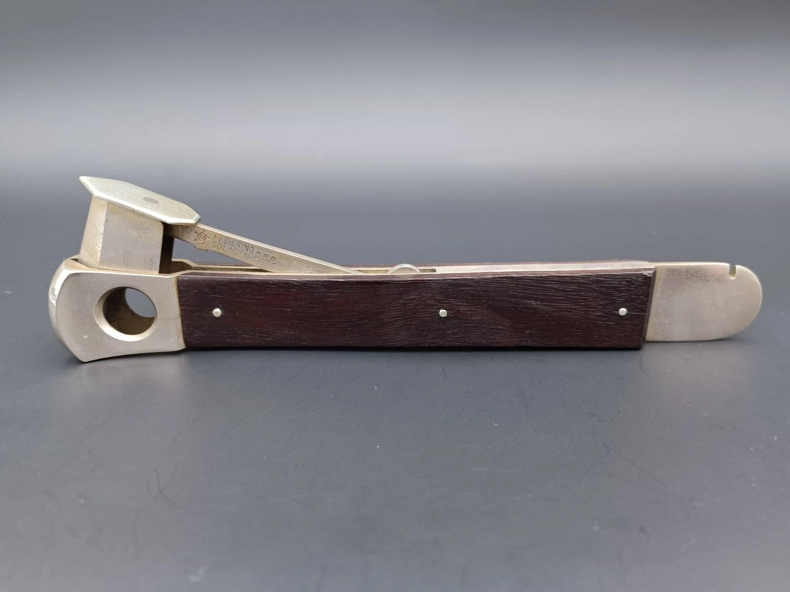 Vintage Solingen Cigar Cutter - Wood - Made In Germany - AS02-719