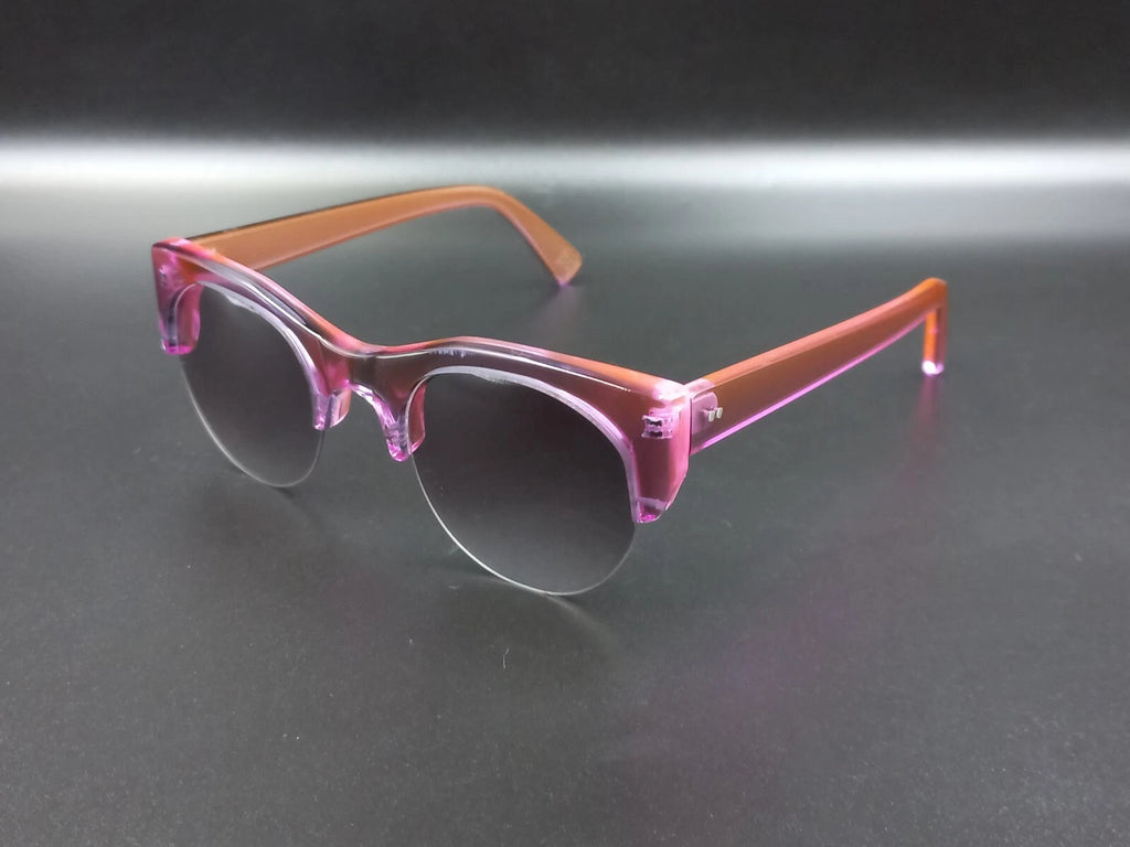 Nice KIRK & KIRK " Jenny " Pink Purple Sunglasses - With Case - New Old Stock ED