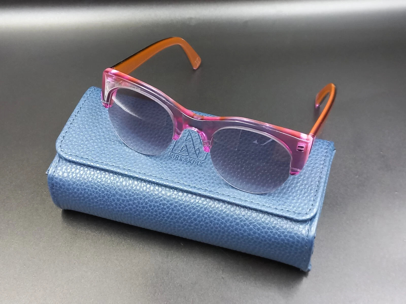 Nice KIRK & KIRK " Jenny " Pink Purple Sunglasses - With Case - New Old Stock ED