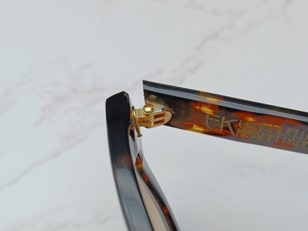 EMMANUELLE KHANH " VINTAGE " EK5051 - Brown Scale Sunglasses -New - Old Stock