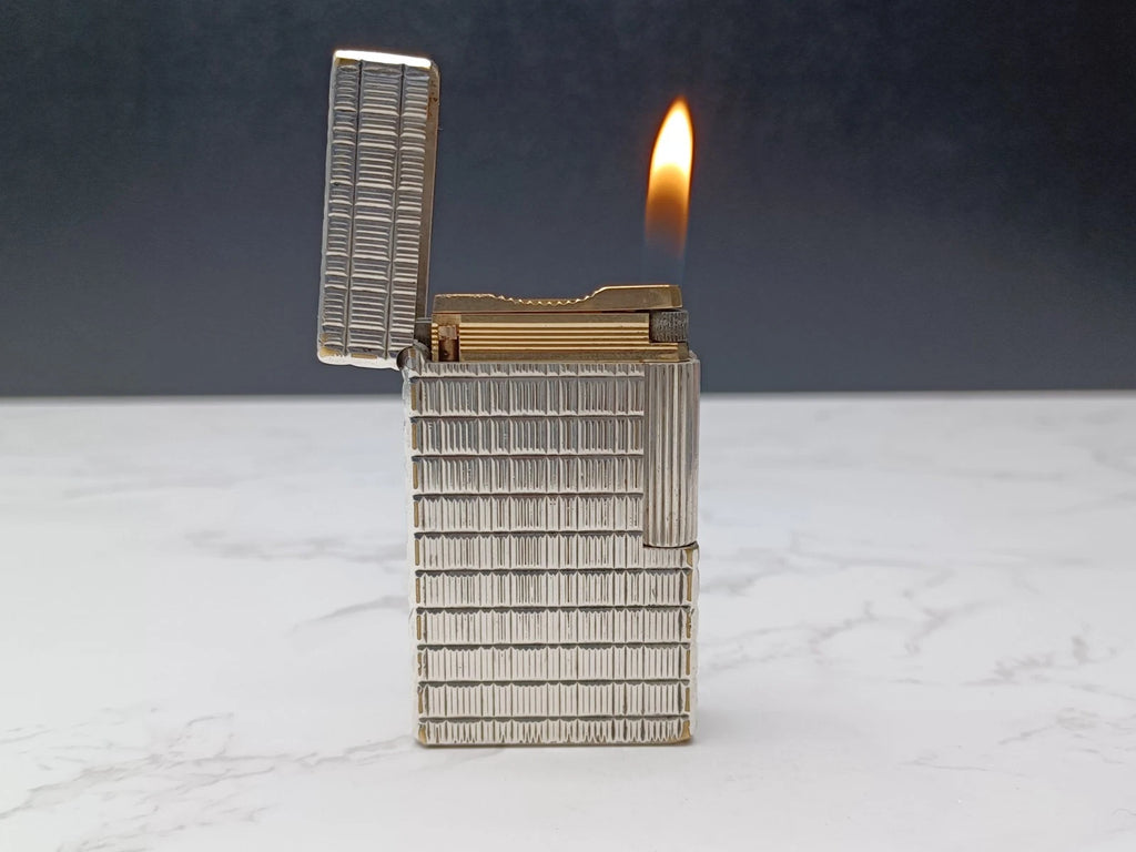 RARE S.T. DUPONT L1 BR DRAGO - Gas Lighter - Line 1 BR -Silver Plated -AG02-1794