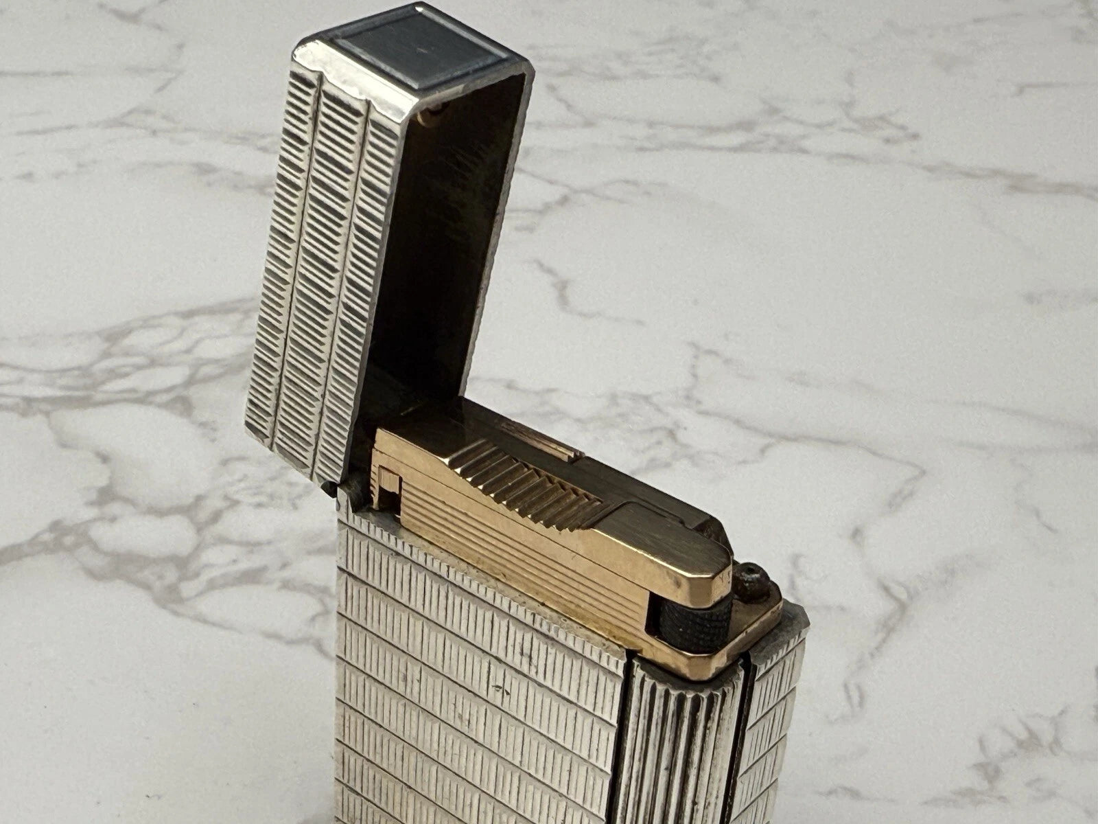 S.T. DUPONT Line 1 BR Gas Lighter - L1 BR - Small Model -Silver plated-AL13-1786