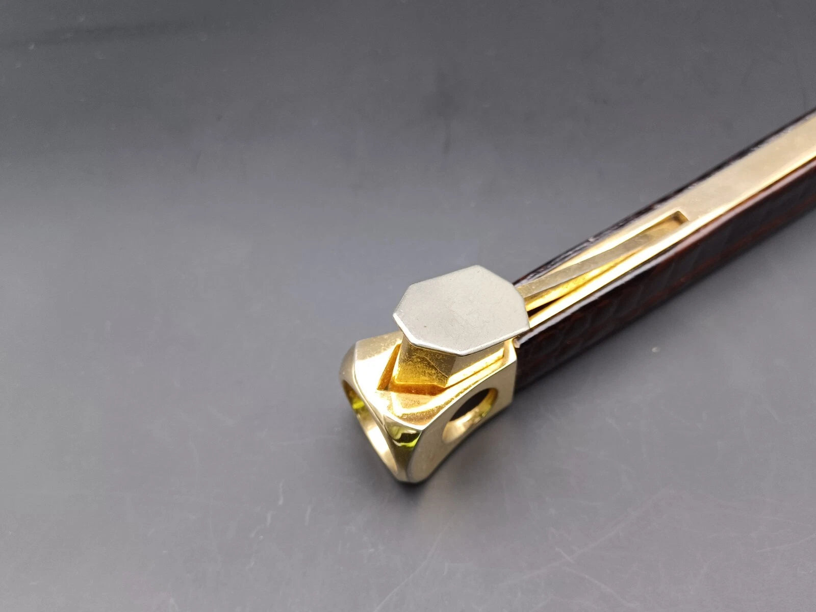 Nice Solingen Cigar Cutter - Brown Leather - Made In Germany - AG14-880