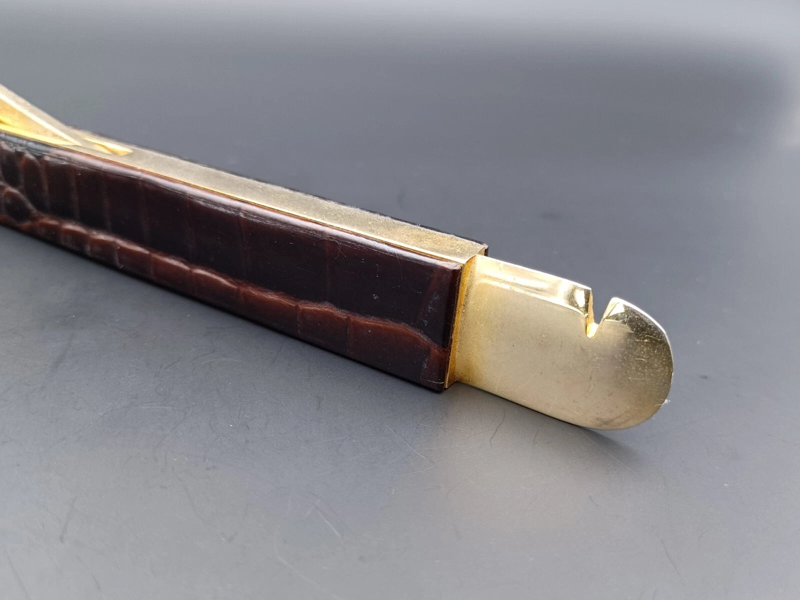 Nice Solingen Cigar Cutter - Brown Leather - Made In Germany - AG14-880