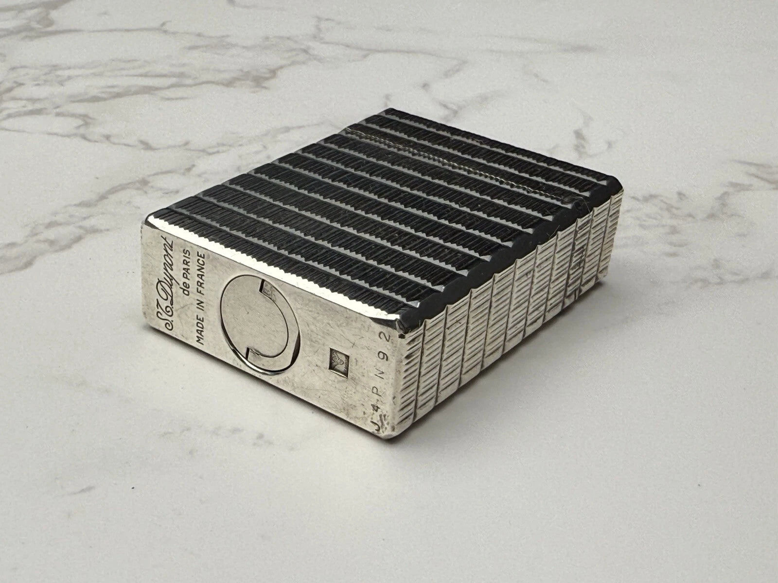 S.T. DUPONT Line 1 BR Gas Lighter - L1 BR - Small Model -Silver plated-AL13-1786