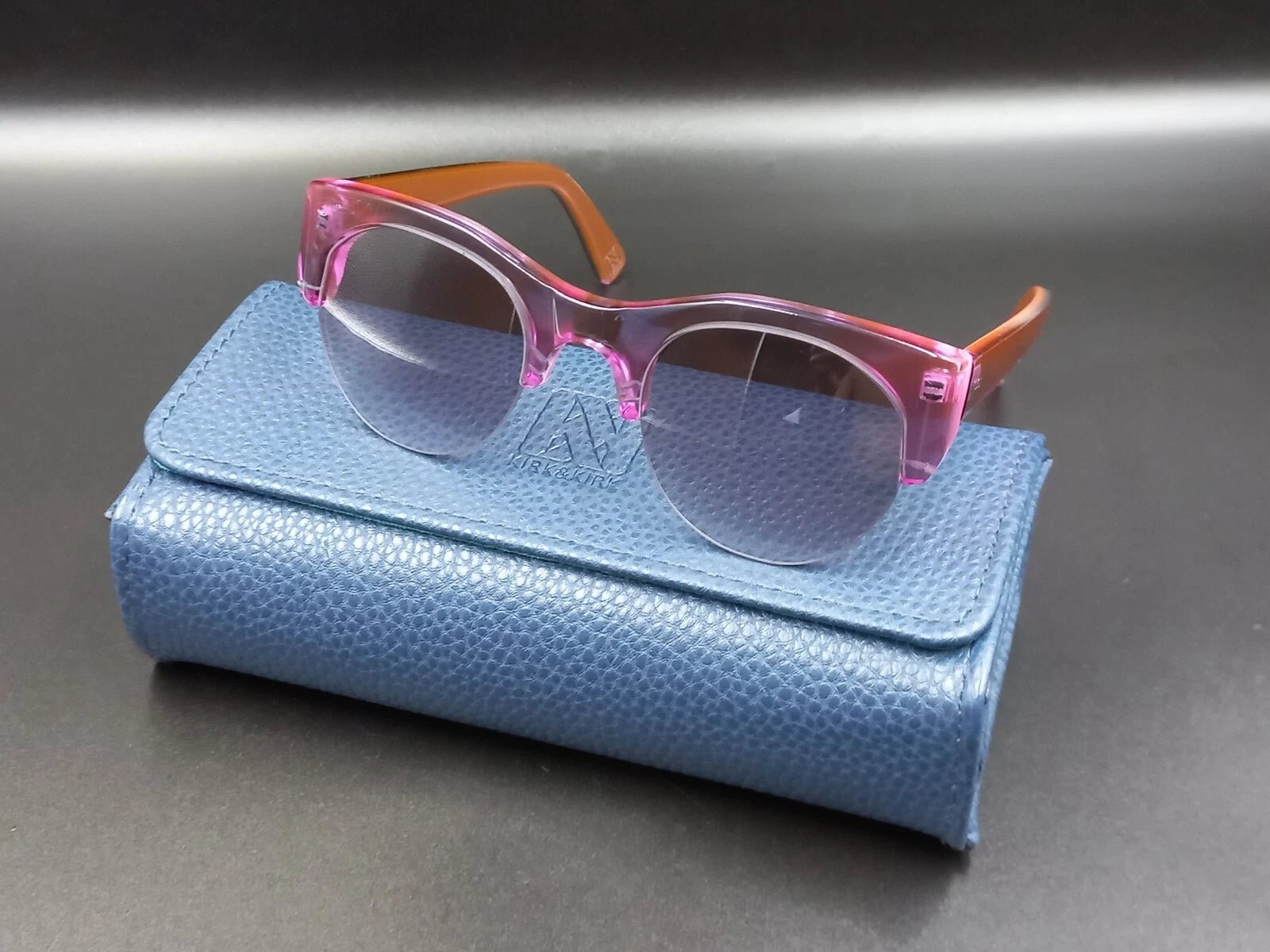 Nice KIRK & KIRK " Jenny " Pink Purple Sunglasses - With Case - New Old Stock ED