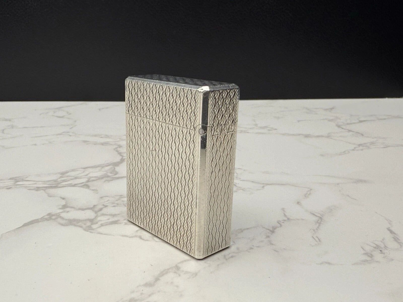 NICE S.T. DUPONT Line 1 / L1 BR Gas Lighter - Silver plated - Serviced-AL01-0845