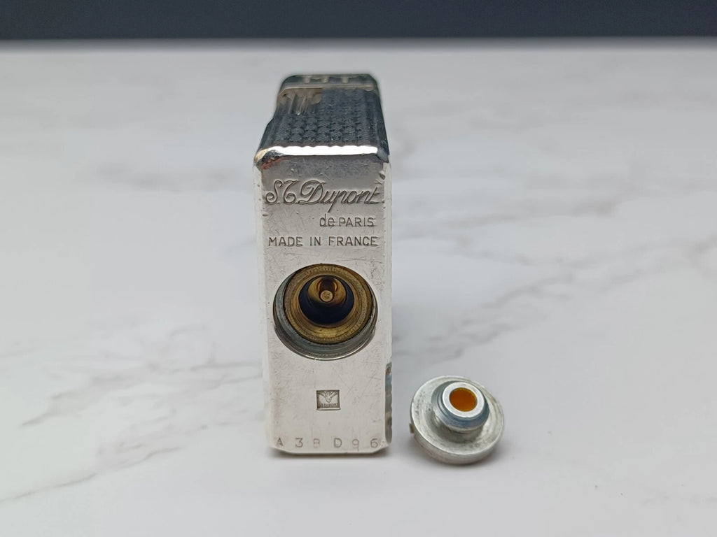 NICE S.T. DUPONT Line 1 / L1 BR Gas Lighter - Silver plated - Serviced-AC03-1763