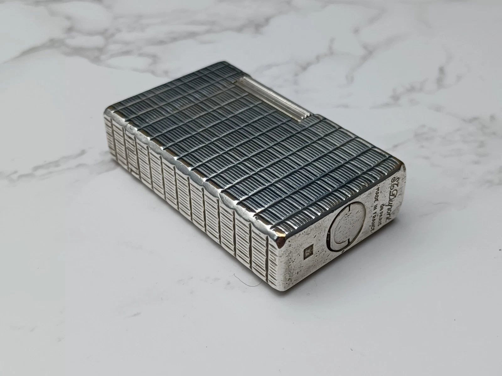 RARE S.T. DUPONT L1 BR DRAGO - Gas Lighter - Line 1 BR -Silver Plated -AG02-1794