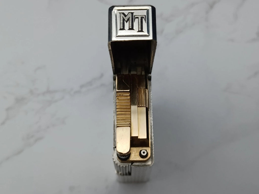 NICE S.T. DUPONT Line 1 / L1 BR Gas Lighter - Silver plated - Serviced-AC03-1763