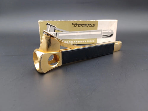 Coupe-Cigare Solingen - métal doré et cuir noir - Avec Boîte