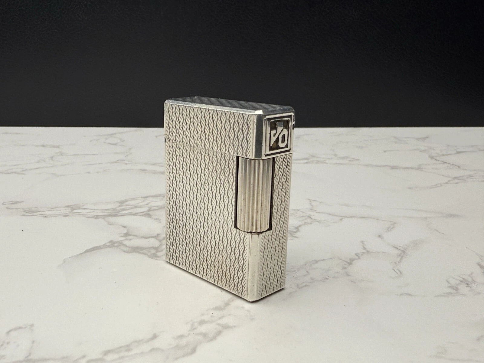NICE S.T. DUPONT Line 1 / L1 BR Gas Lighter - Silver plated - Serviced-AL01-0845