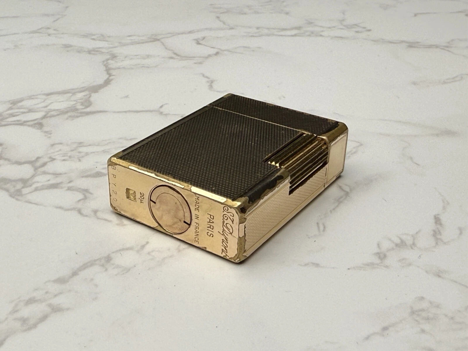 S.T. DUPONT Line 1 BR Gas Lighter - L1 BR - Small Model - Gold plated- AF08-1651