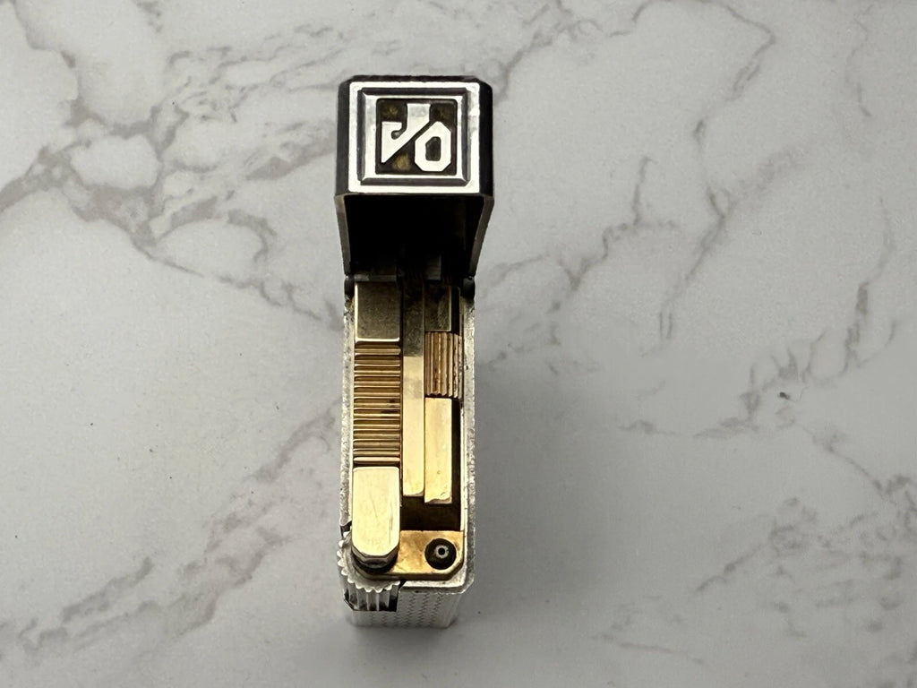 NICE S.T. DUPONT Line 1 / L1 BR Gas Lighter - Silver plated - Serviced-AL01-0845