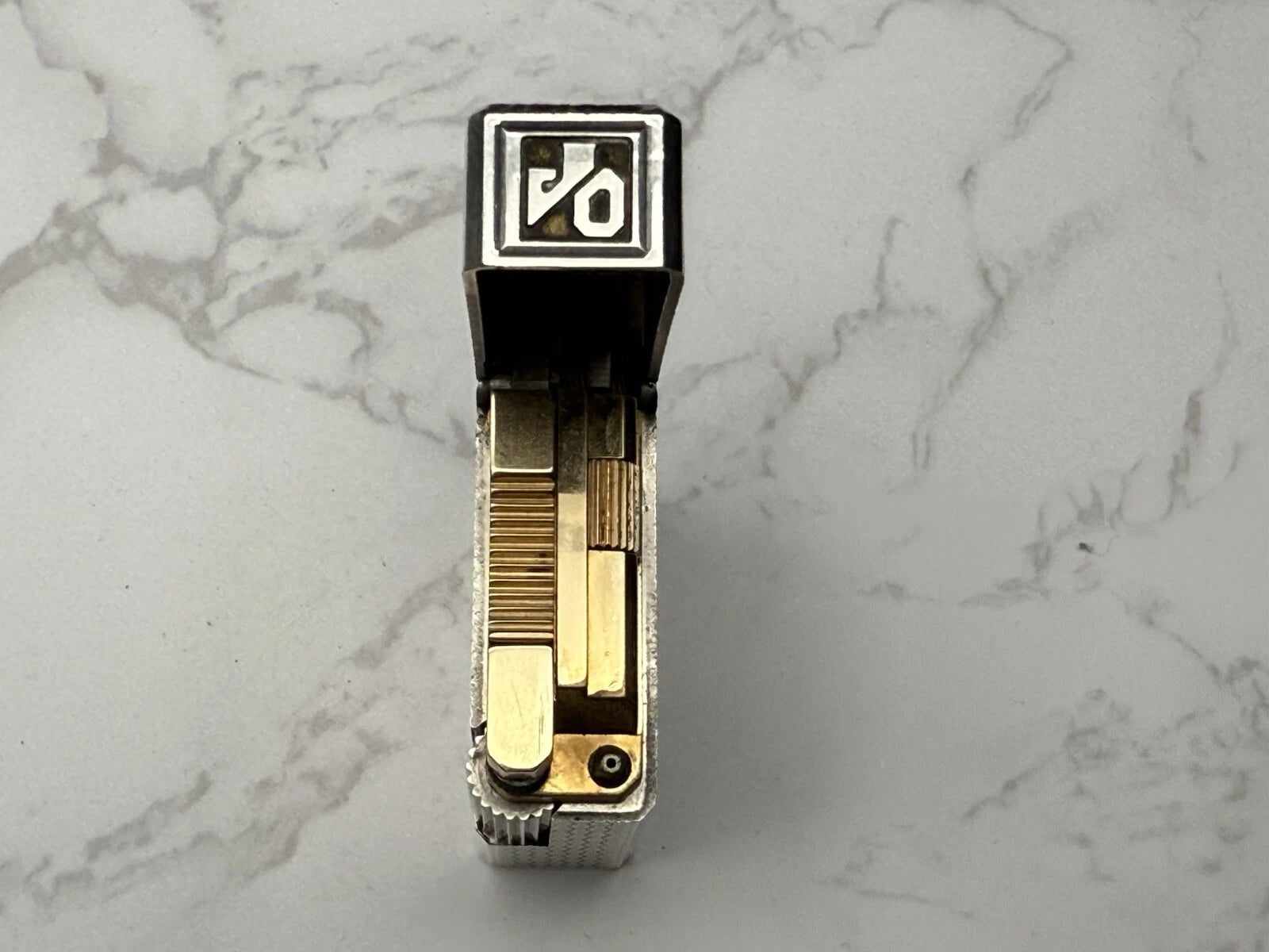 NICE S.T. DUPONT Line 1 / L1 BR Gas Lighter - Silver plated - Serviced-AL01-0845