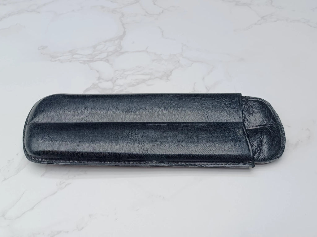 Nice vintage cigar case - Black leather - AM10-1581