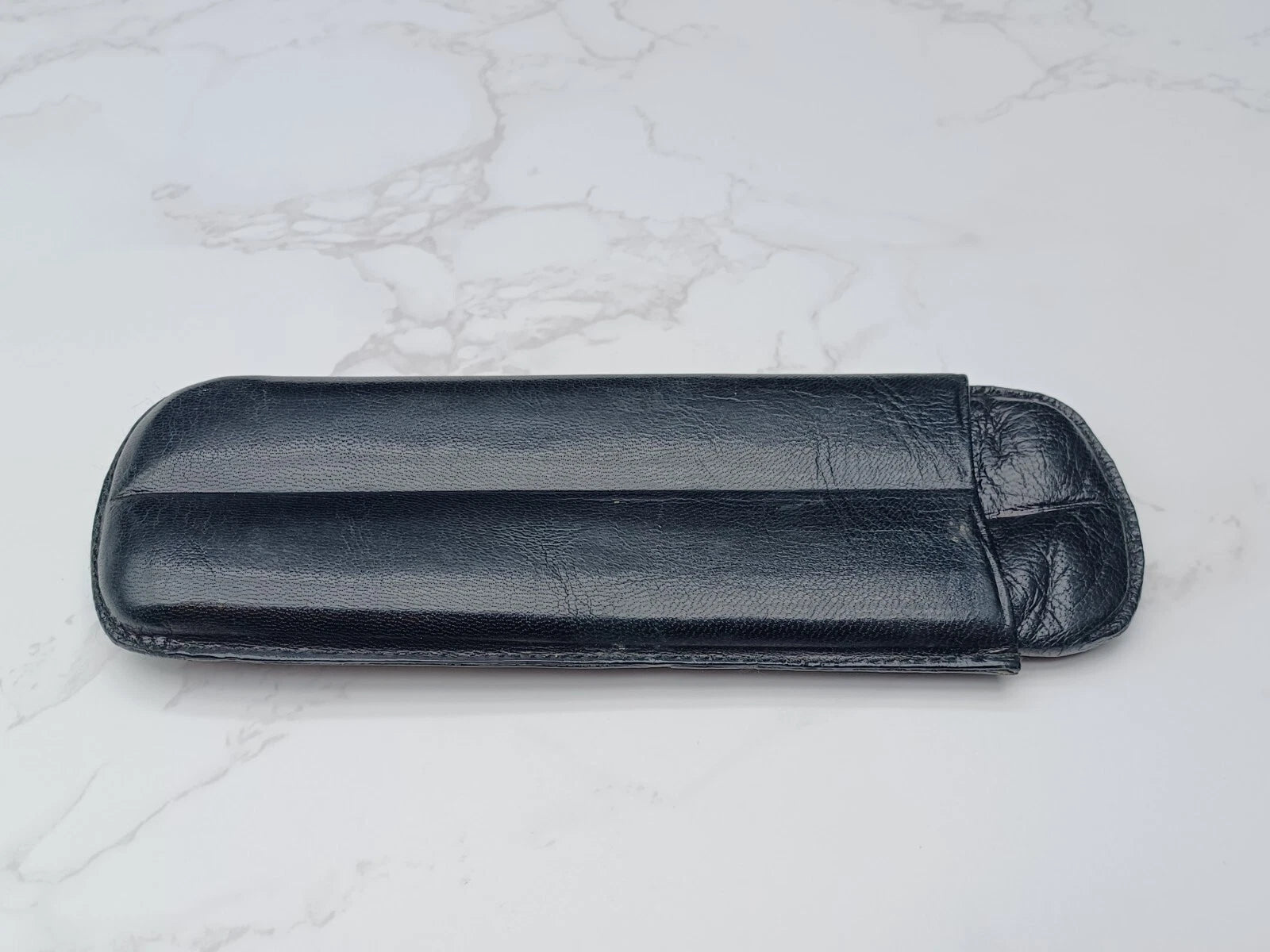 Nice vintage cigar case - Black leather - AM10-1581