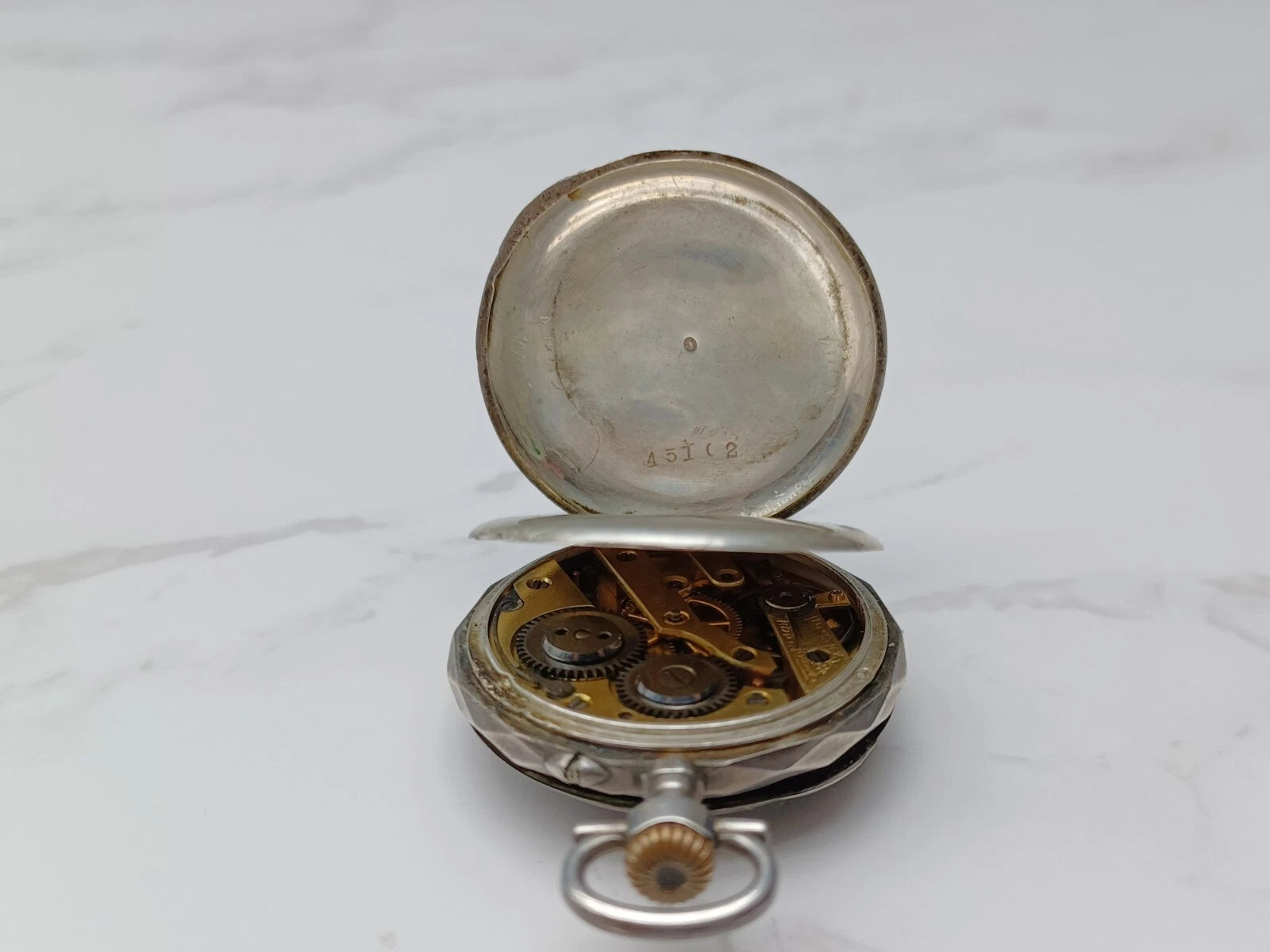 Antike vergoldete Taschenuhr aus massivem Silber