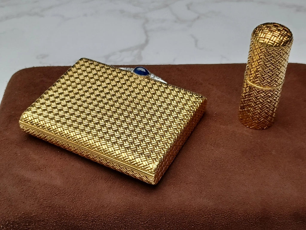 Rare Van Cleef & Arpels Powder Compact & Lipstick Case - 18K Gold - 0913CO BD08