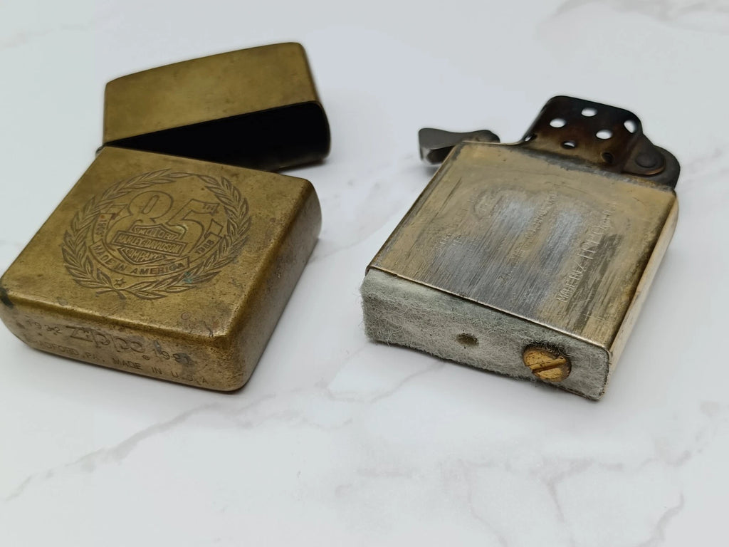 Very Rare BRASS ZIPPO Lighter - 85TH HARLEY DAVIDSON - 1932/1991 - AG08-1595