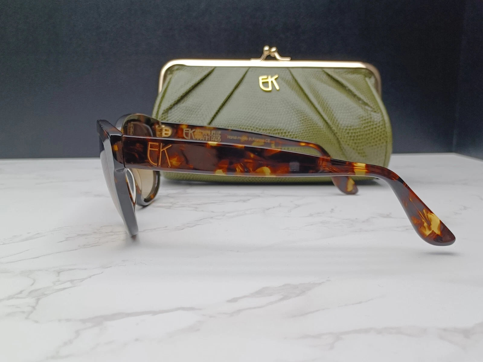 EMMANUELLE KHANH " VINTAGE " EK5051 - Brown Scale Sunglasses -New - Old Stock