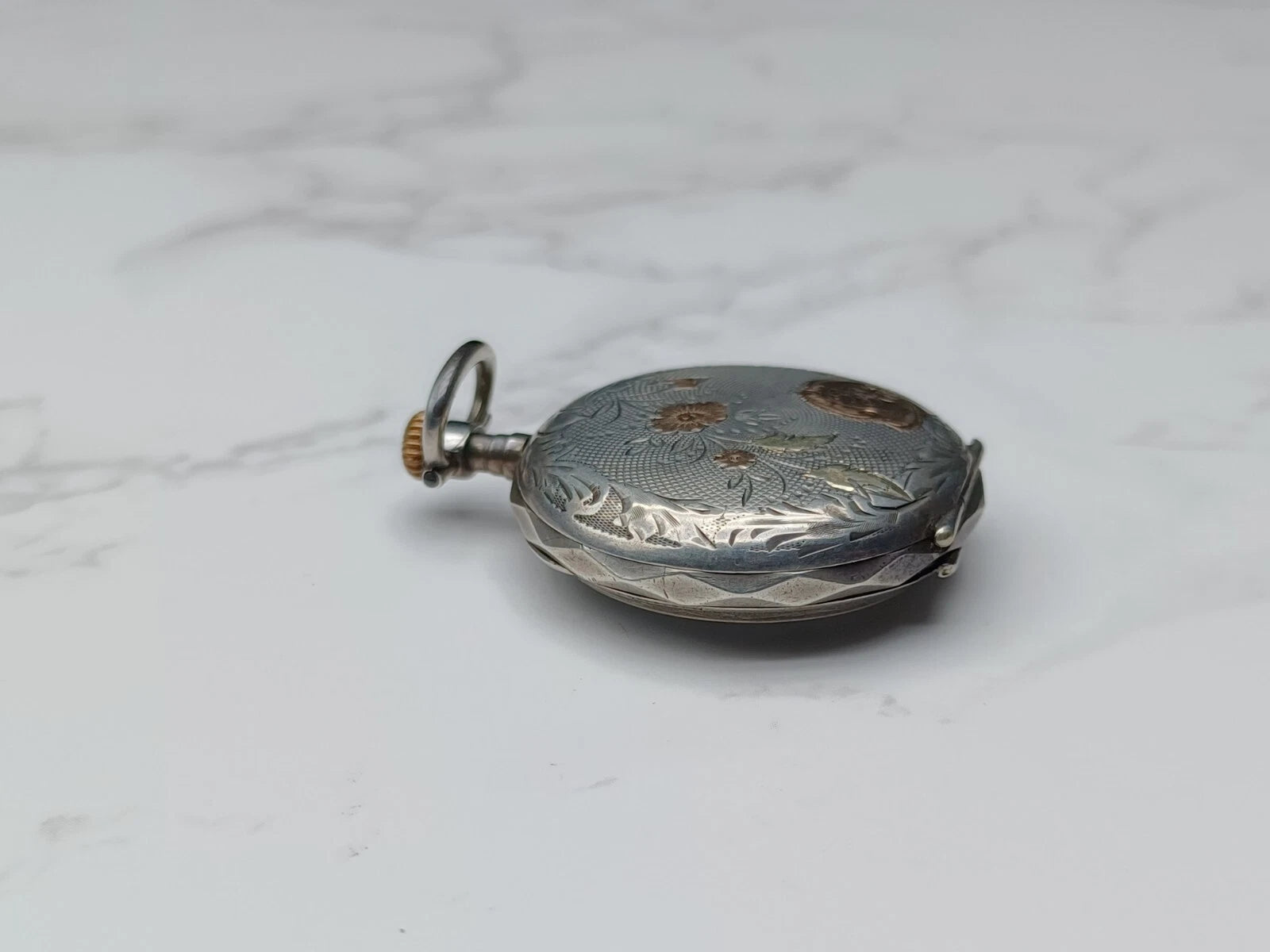 Antike vergoldete Taschenuhr aus massivem Silber