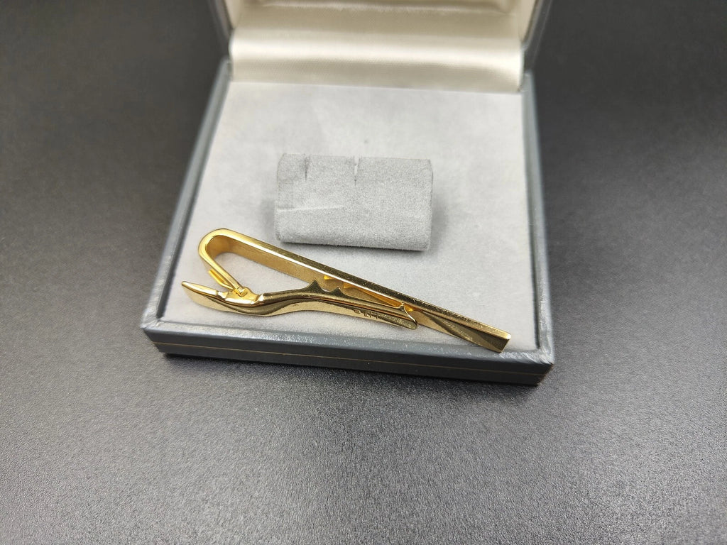 Nice DUNHILL Tie Clip - Gold Plated & Black Lacquer - With Box - 01216CO AC02