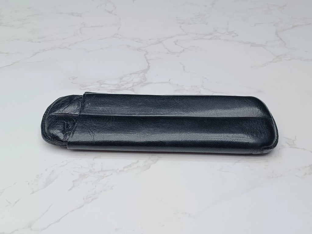 Nice vintage cigar case - Black leather - AM10-1581