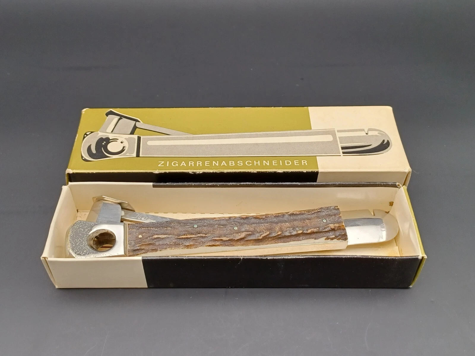 Nice Ibelo Cigar Cutter With Box - Horn - Made In Germany - AG14-1339