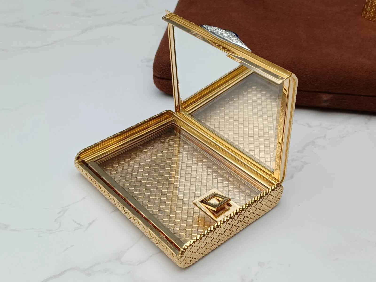 Rare Van Cleef & Arpels Powder Compact & Lipstick Case - 18K Gold - 0913CO BD08